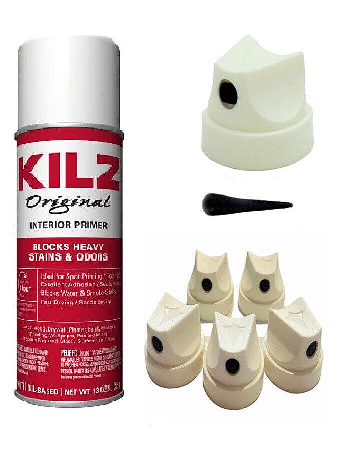 5 Spray Paint Caps for KILZ Primer Spray Paint - Original White Primer Paint