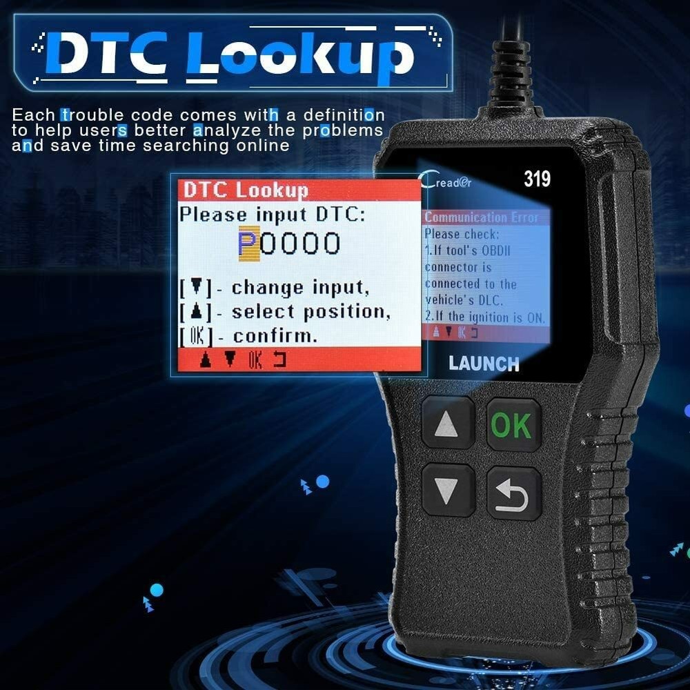 LAUNCH CR319 OBD2 Scanner Diagnostic Tool OBD LIVE DATA Freeze Frame Code Reader
