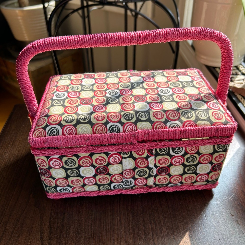 Wicker Sewing Basket Complete with Insert Tray & Extras