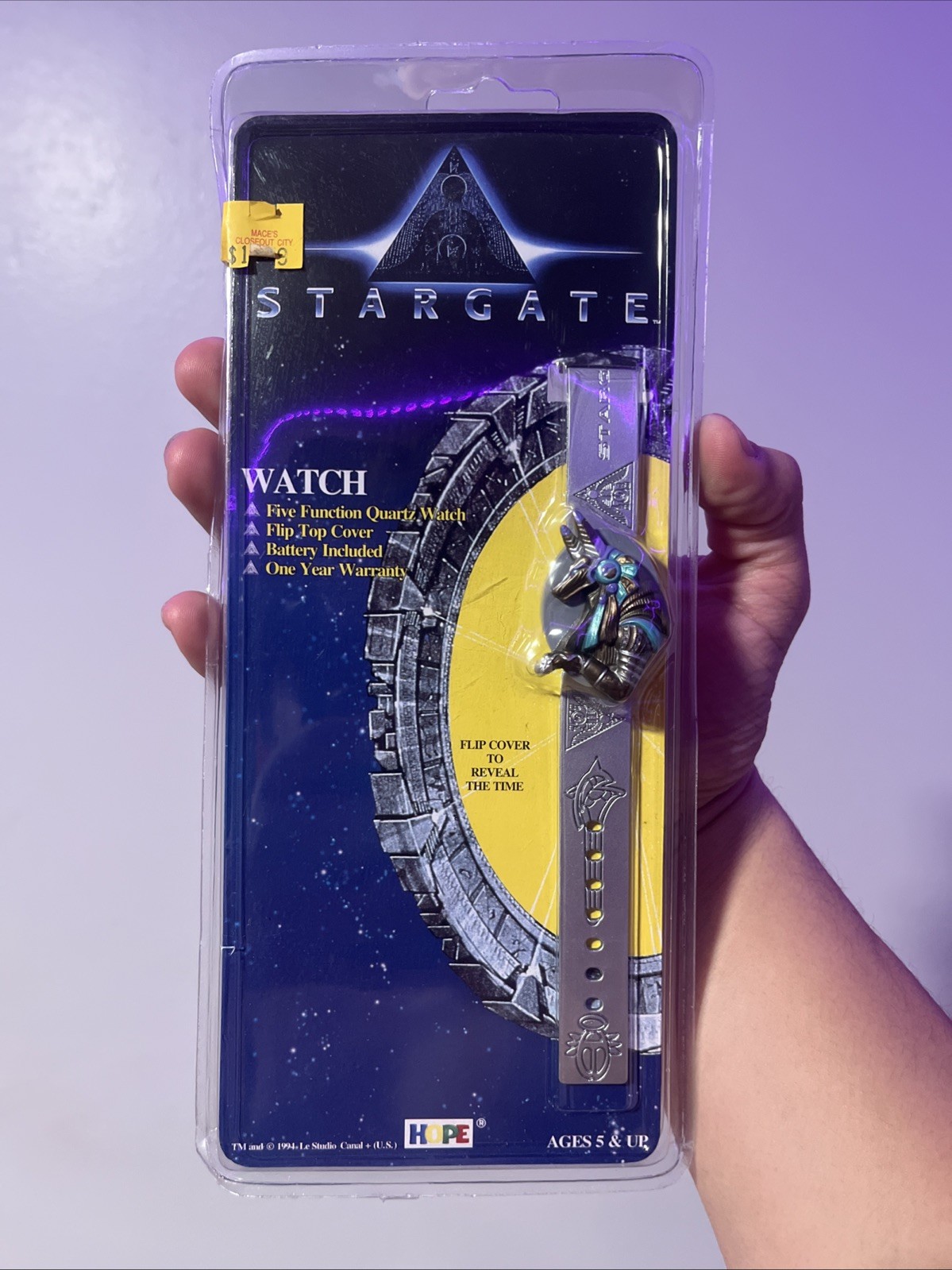 VINTAGE 1994 HOPE INDUSTRIES STARGATE WATCH ***NEW IN PACKAGE***