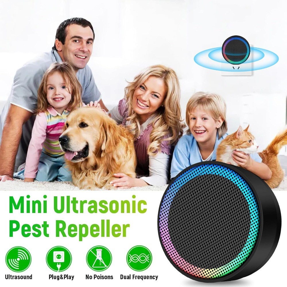2X Ultrasonic Mouse Repeller Indoor Plug-In Mouse Preventer Device Roach Rodent