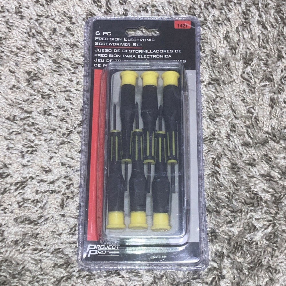 6 Pcs Precision Electronics Screwdriver Set with Case PROJECT PRO 1421