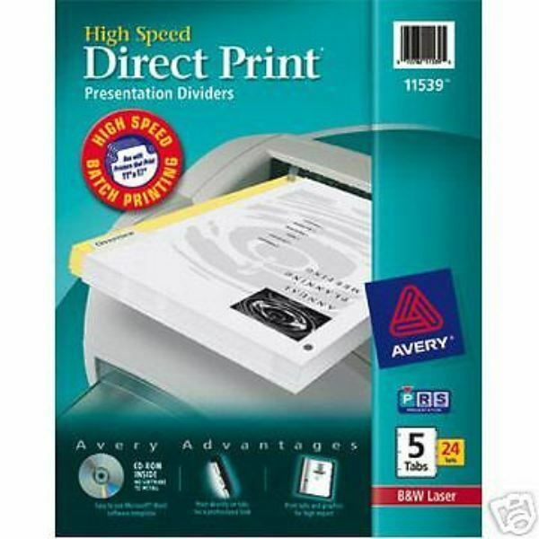 AVERY 11539 DIRECT PRINT 5 TAB COLLATING  DIVIDERS