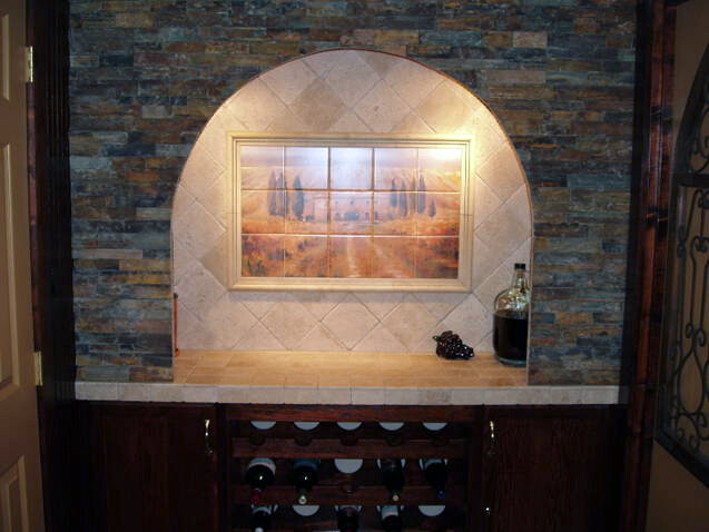 Vinyard Grape Mural Ceramic Backsplash Tile #652