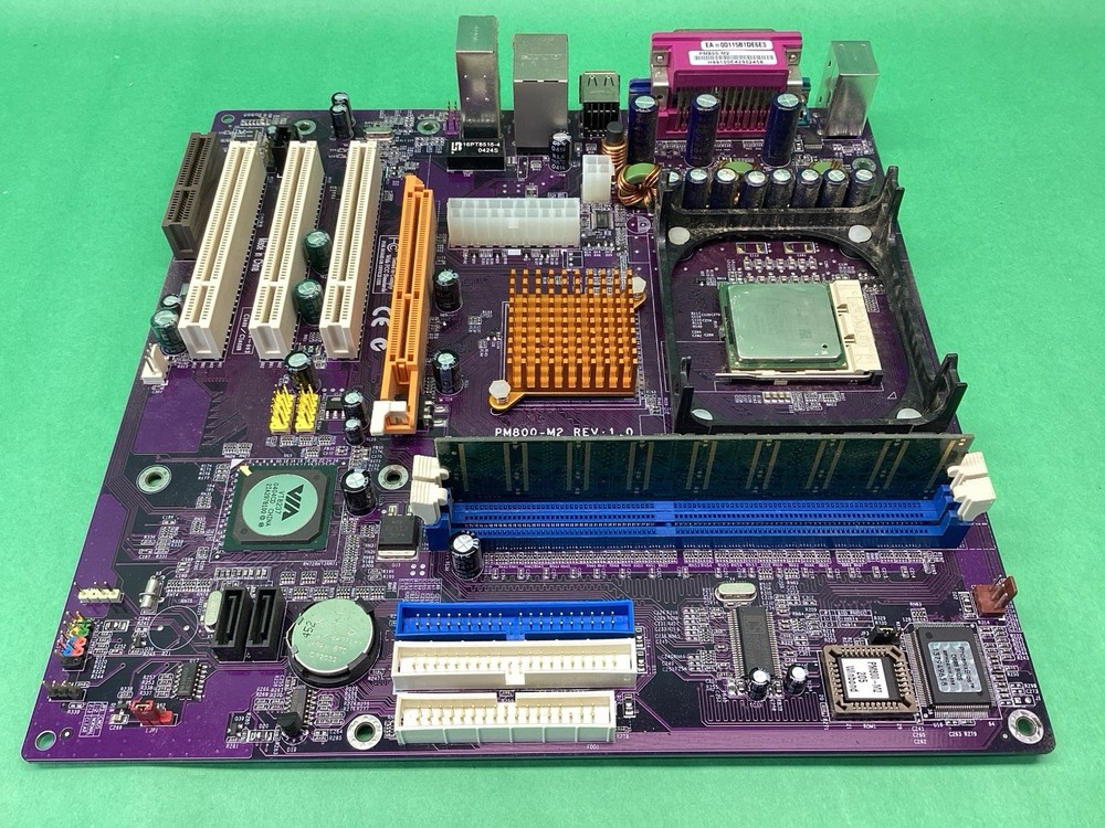 PM800-M2 Motherboard + Intel Pentium 4 Processor CPU + RAM - UNTESTED