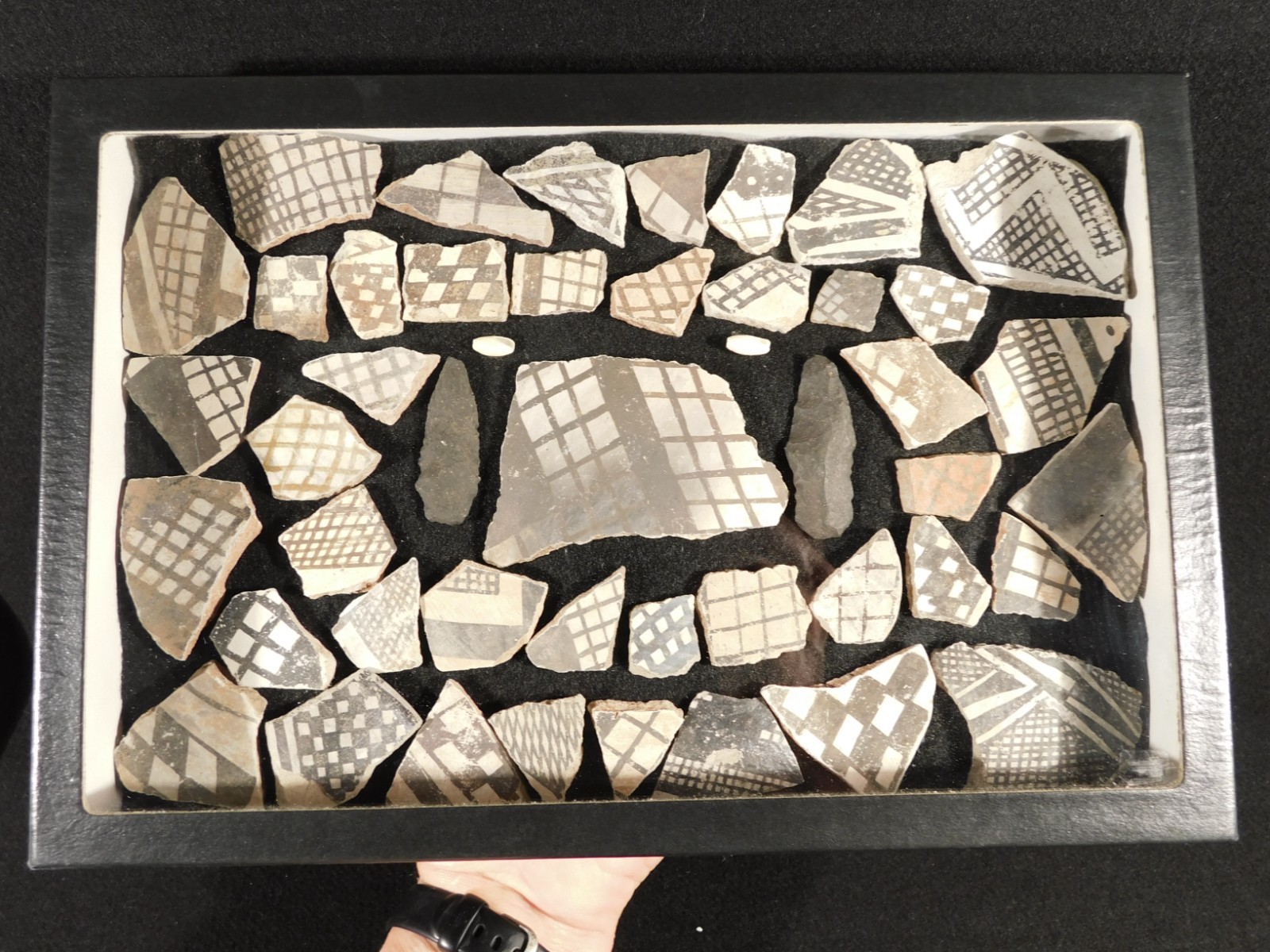 Big Lot! of ANASAZI Pottery Shards or Sherds in Wall Mountable Frame Arizona