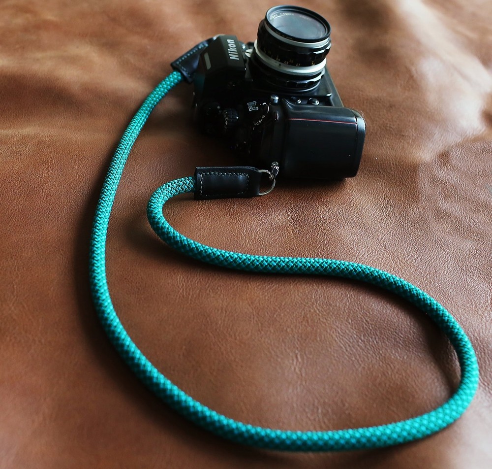 Climbing Rope Camera Strap – Green Pattern