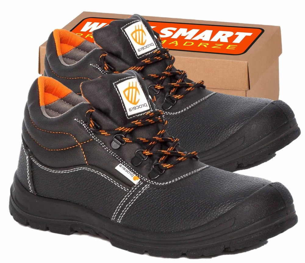 Work shoes leather ankle boots without plate PROCERA SOLID without toe O1...