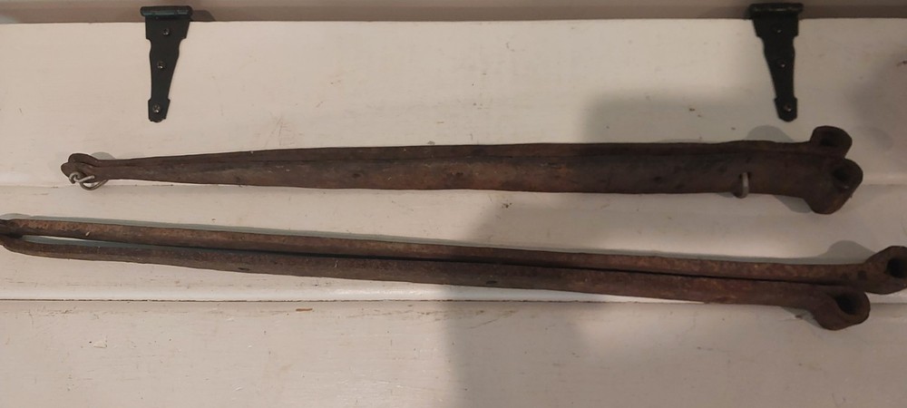 Antique (2) Pair Oversized Wrought Iron Strap Hinges (24"+) -Rustic Barn Door-
