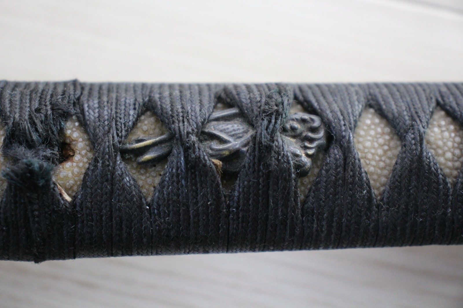 WWII Japanese Army Type 98 Gunto Mounts Koshirae w/ Wooden Blade I38