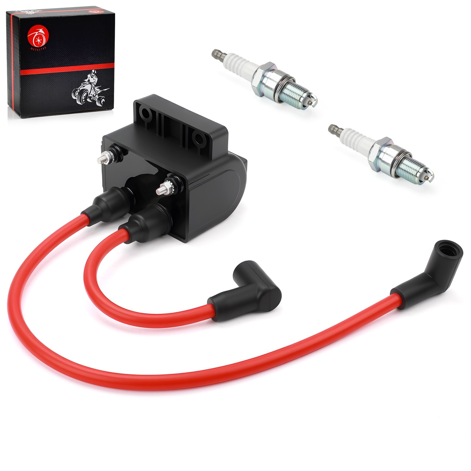 Ignition Coil + Spark Plug Wire Cap for Softail Custom FXSTC FXST 1985 1986-1999