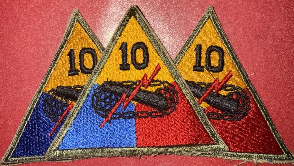 WW2 10th Armored Division Cut Edge SSI Patch (ID / SS)