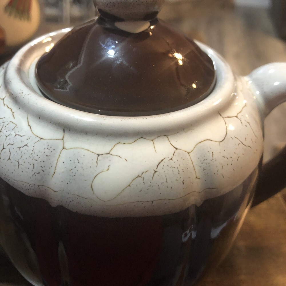 Ceramic Pottery Brown Teapot Pot & Lid