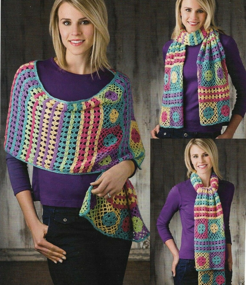 SPECIAL EFFECTS WRAP SHAWL WOMEN'S CROCHET PATTERN INSTRUCTIONS