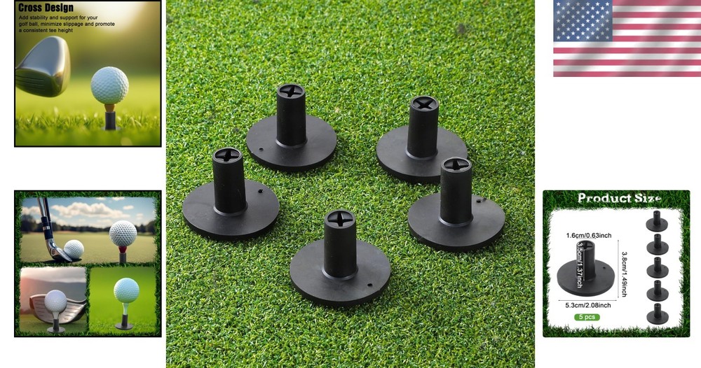 Adjustable Unbreakable Golf Tee, Rubber Golf Tees for Mats, Driving Range Tee