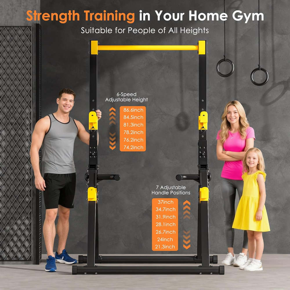 Power Tower Pull up Bar Station, Foldable Pull up Dip Station Free Standing for