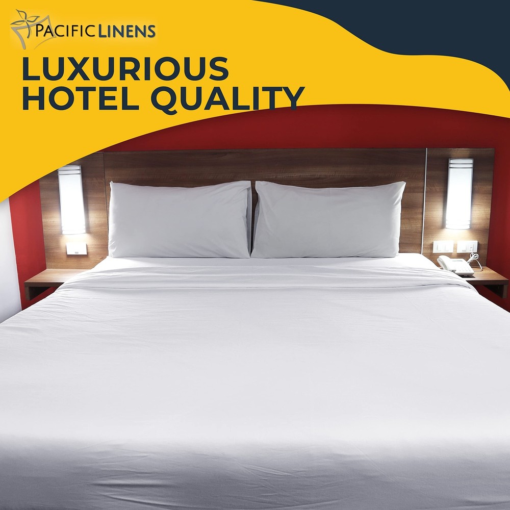 Solid White, Flat Bed Sheets, 1-Piece, 200 Thread Count Poly-Cotton Blend,