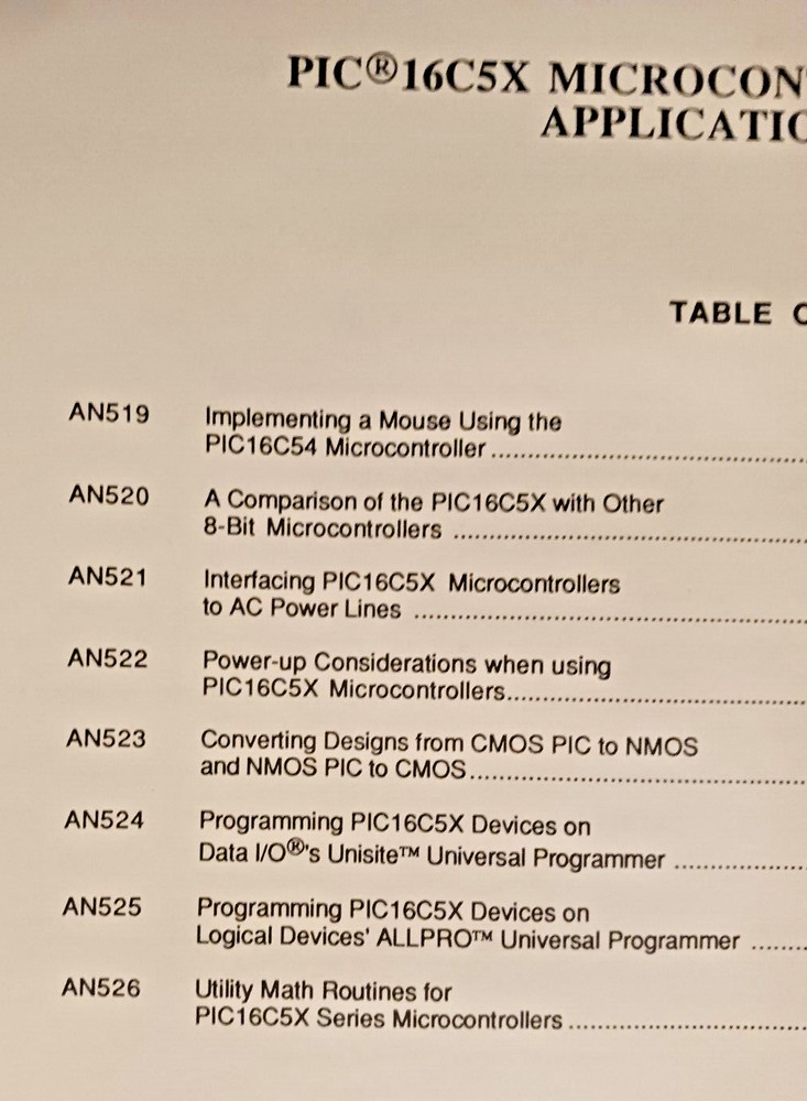 Microchip-PIC16C5X Microcontroller Application Notes Set Two