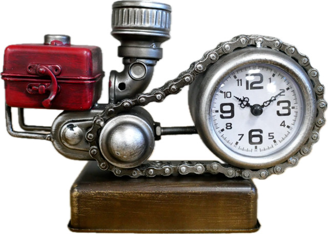Industrial Engine Style Desk Mantle Clock