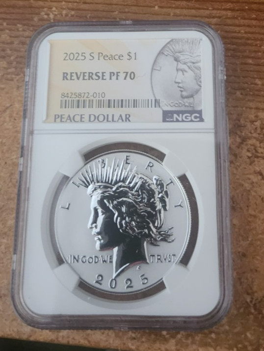 2025 s silver reverse proof Peace Dollar NGC PF 70 *