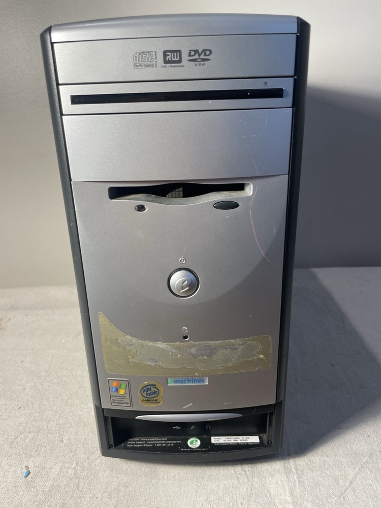 E Machine C2480 Vintage Desktop Computer WIn X, Socket 462- UNTESTED