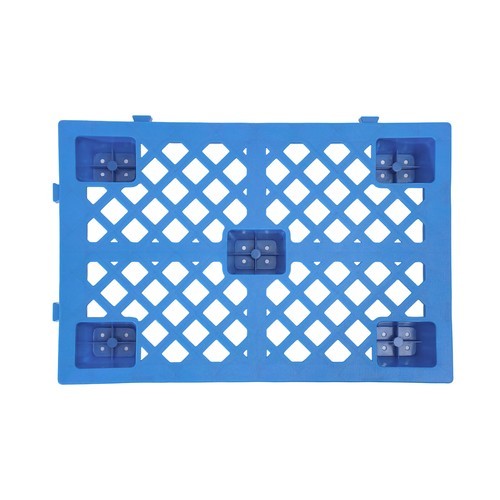 6-Piece Interlocking Plastic Pallets for Efficient Warehouse Storage