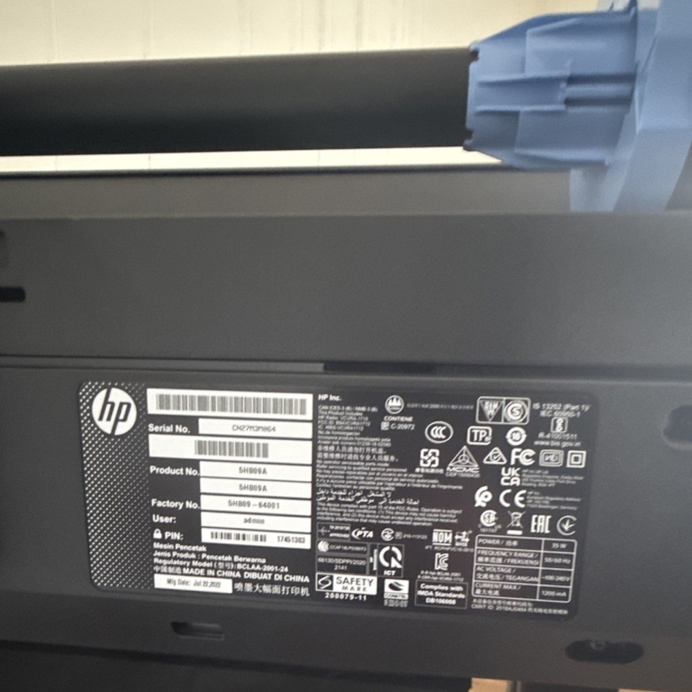 HP 5HB09A Wide Format Large Format Inkjet Printer Plotter Professional Printing