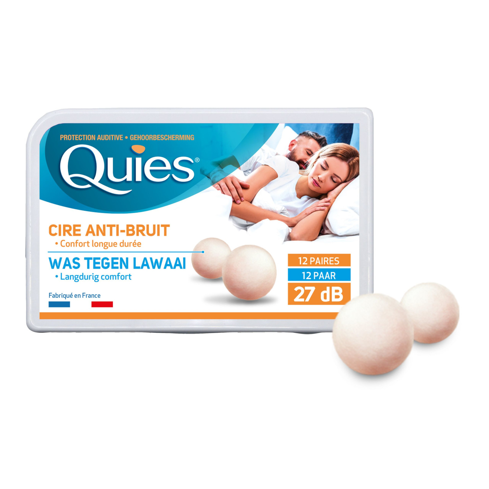 Quies Wax Ear Plugs 12 Pairs - Auditive Protection Wax Plugs