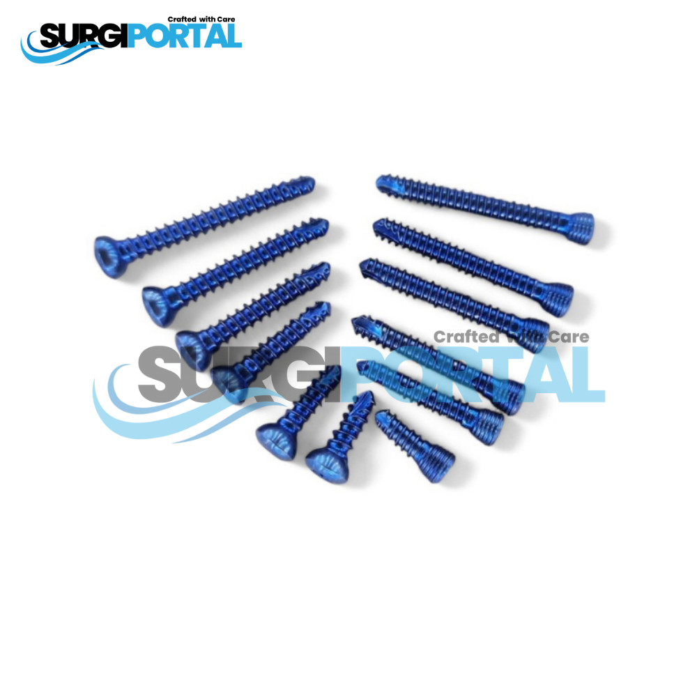AO Cortex 1.5mm Self Tapping Screws 105 Pcs Set Titanium
