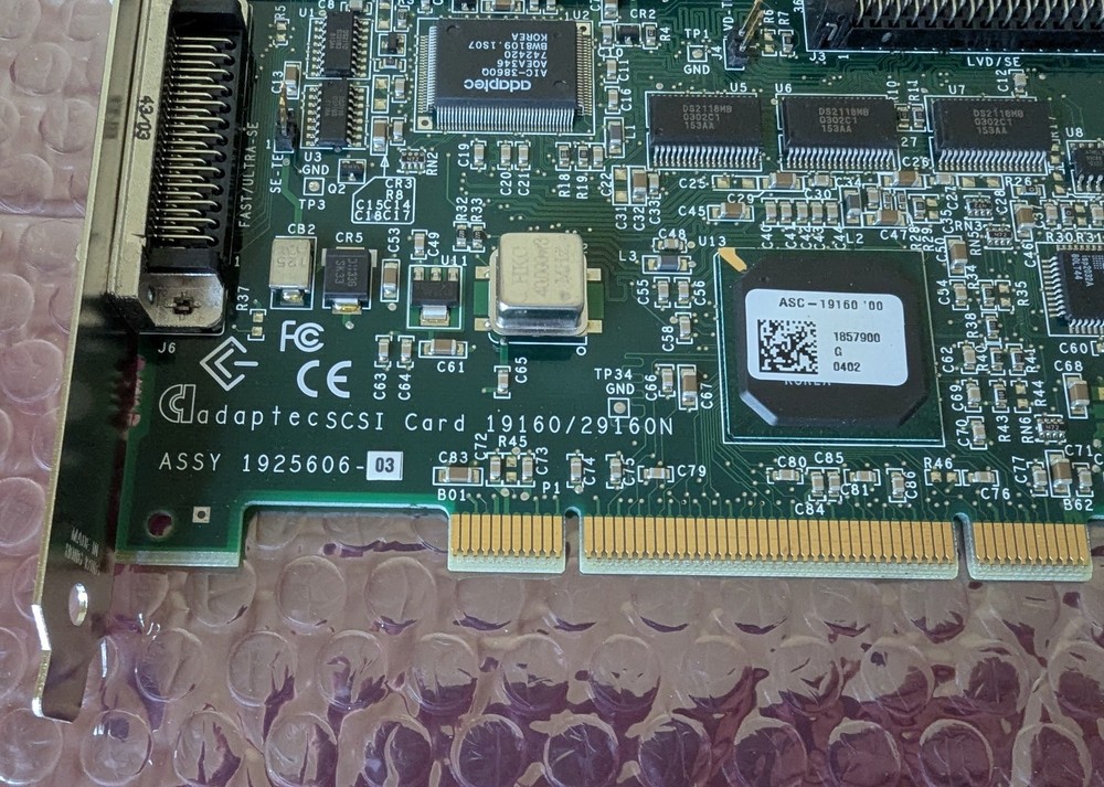 Adaptec 19160/29160N SCSI Interface Card LVD Controller Adapter PCI 1925606