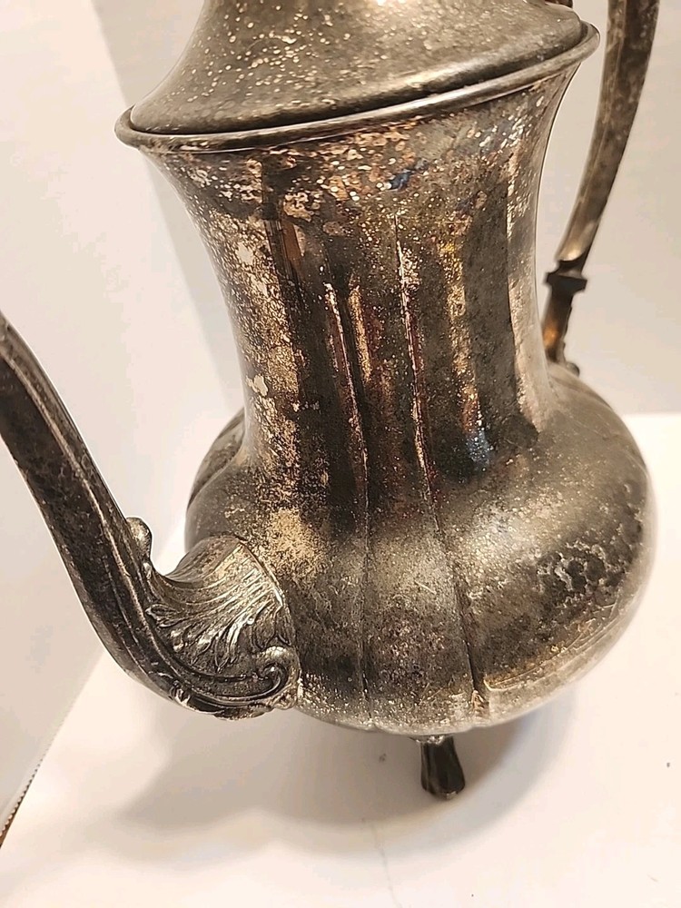 Vintage Sheridan Coffee Tea Pot Silver Plate on Brass Silverplated Teapot READ