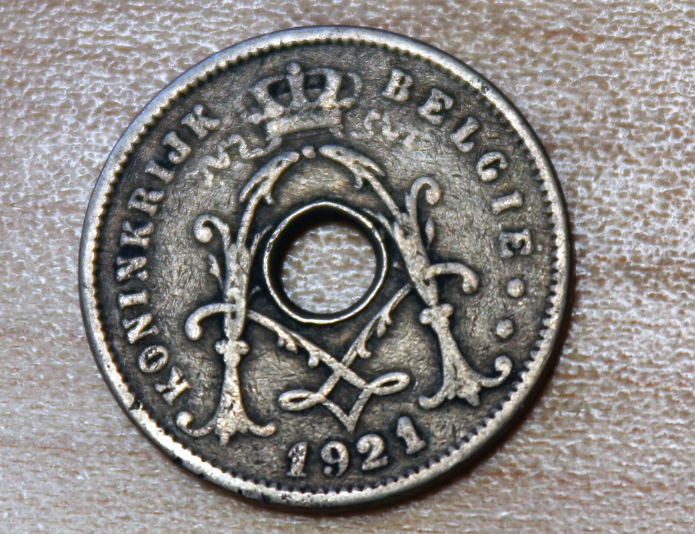 1921 Belgium 5 Centimes Dutch text