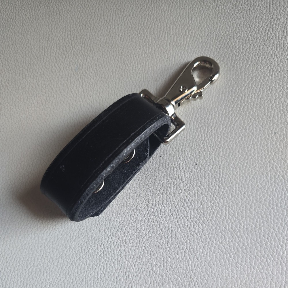 Handcrafted Leather Belt Loop Key Clip – Black
