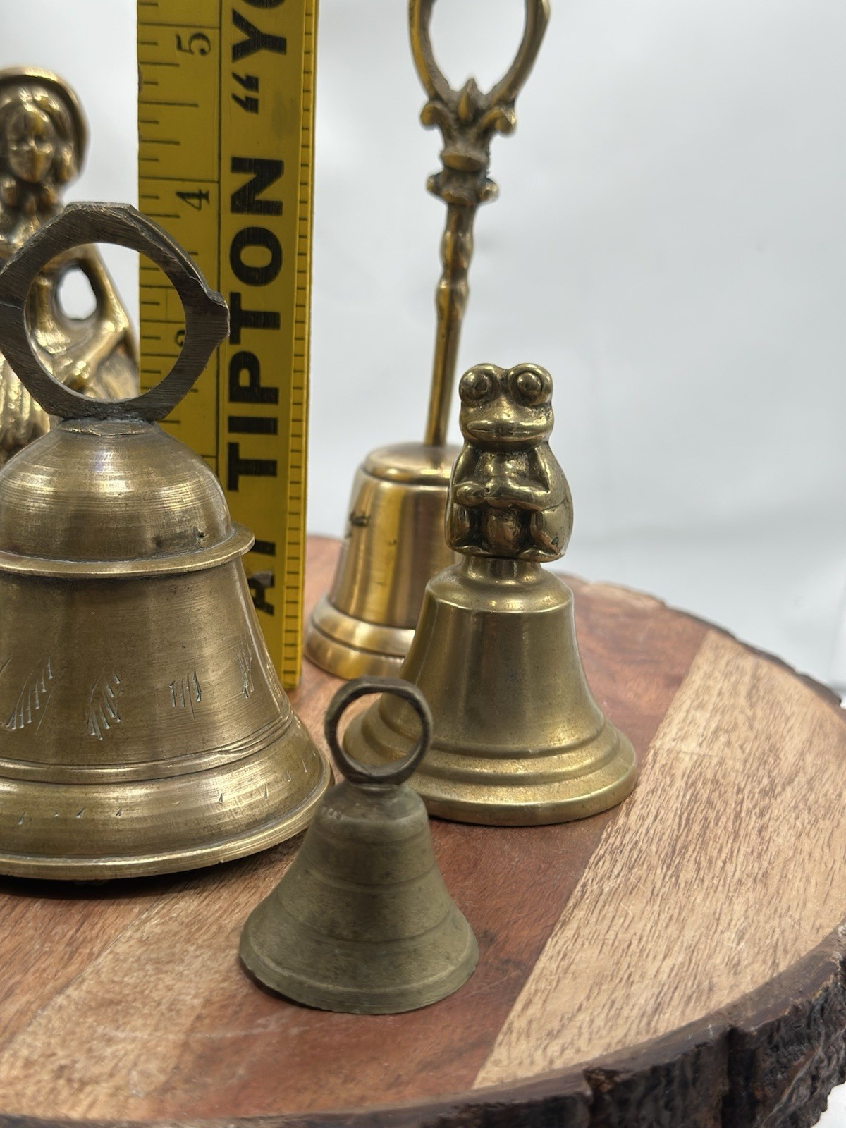 Vintage Bell England Brass Victorian Frog Woman Bell Collection 5 Lot