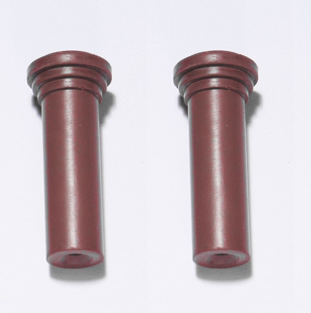 Pair Of 2 Pull Up Push Down Door Lock Rod Knobs Brown