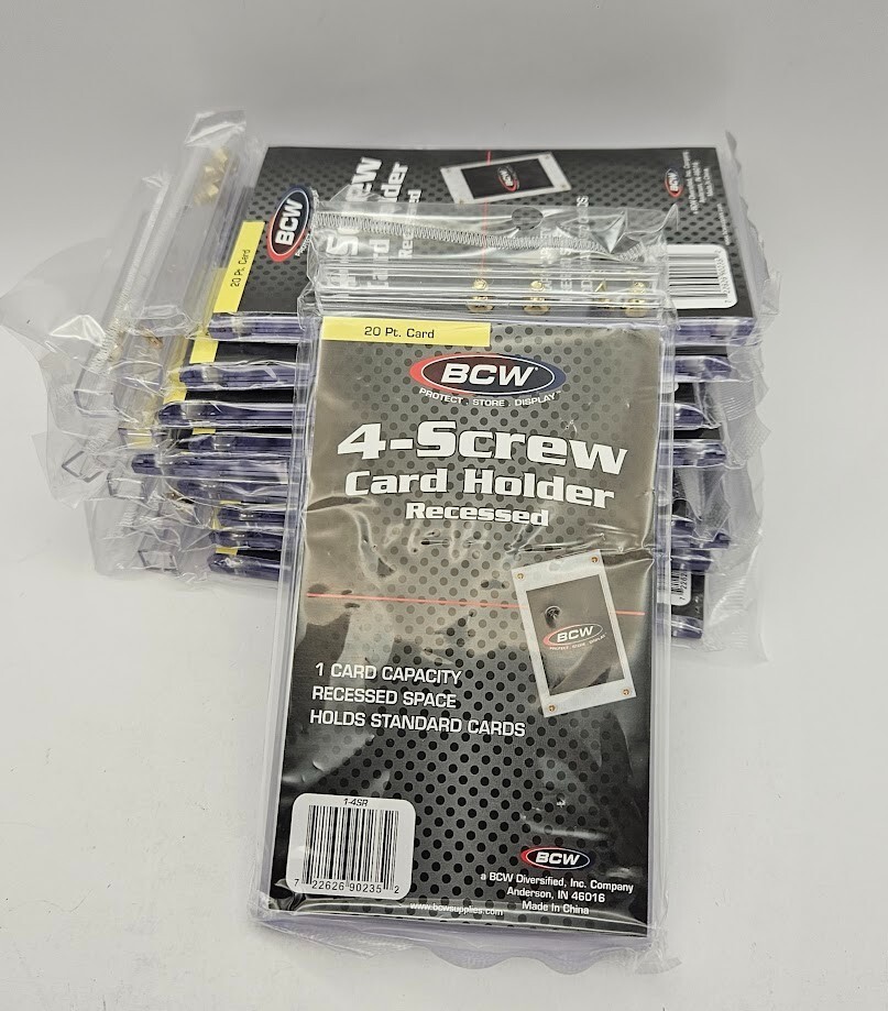 (10 Count Lot) BCW 4-Screw Screw-Down Recessed Trading Card Holder Regular 20pt
