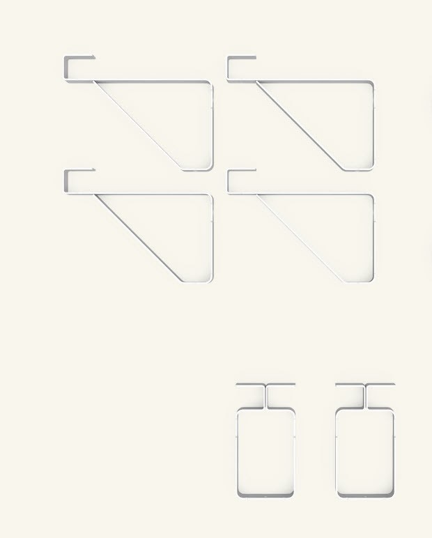 Bed Bracket 4 Triangle/Rectangle (Black/White), Compatible with Floyd Bed