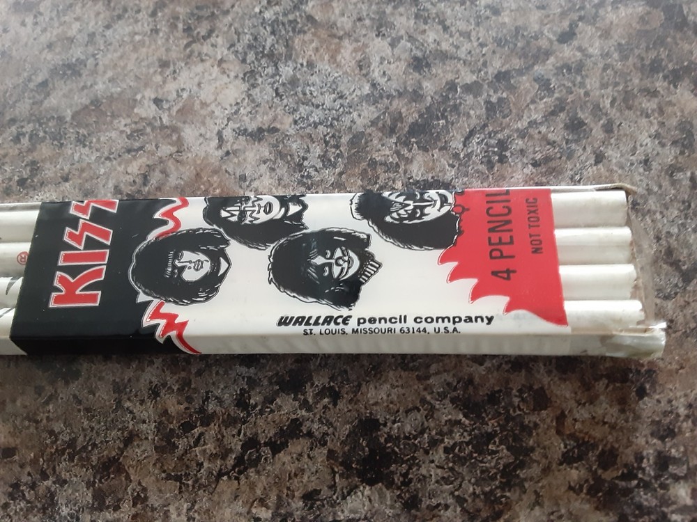 Kiss Vintage 1978 Wallace Pencil Set Unused With Packaging And Eric Carr Pencil