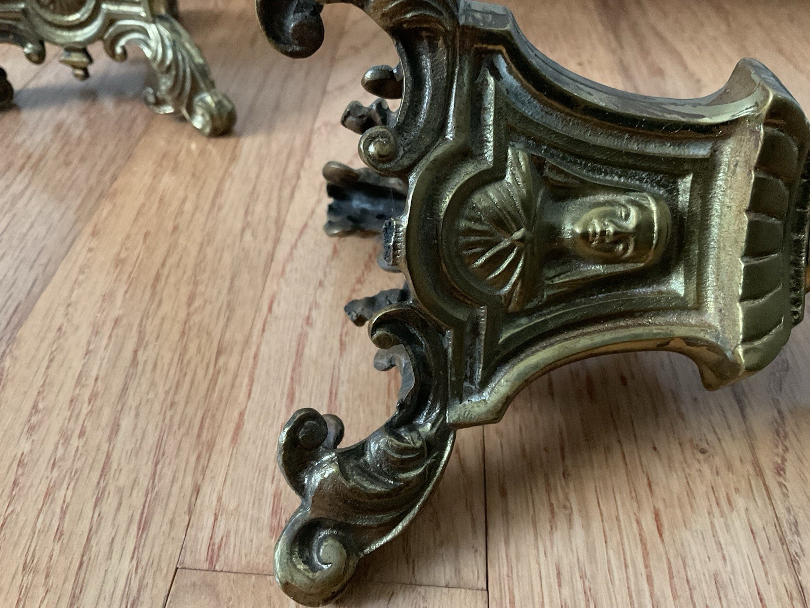 PAIR OF BRASS 16" JMJ HOLY FAMILY ALTAR CANDLE STICKS -175- (CHALICE CO.)