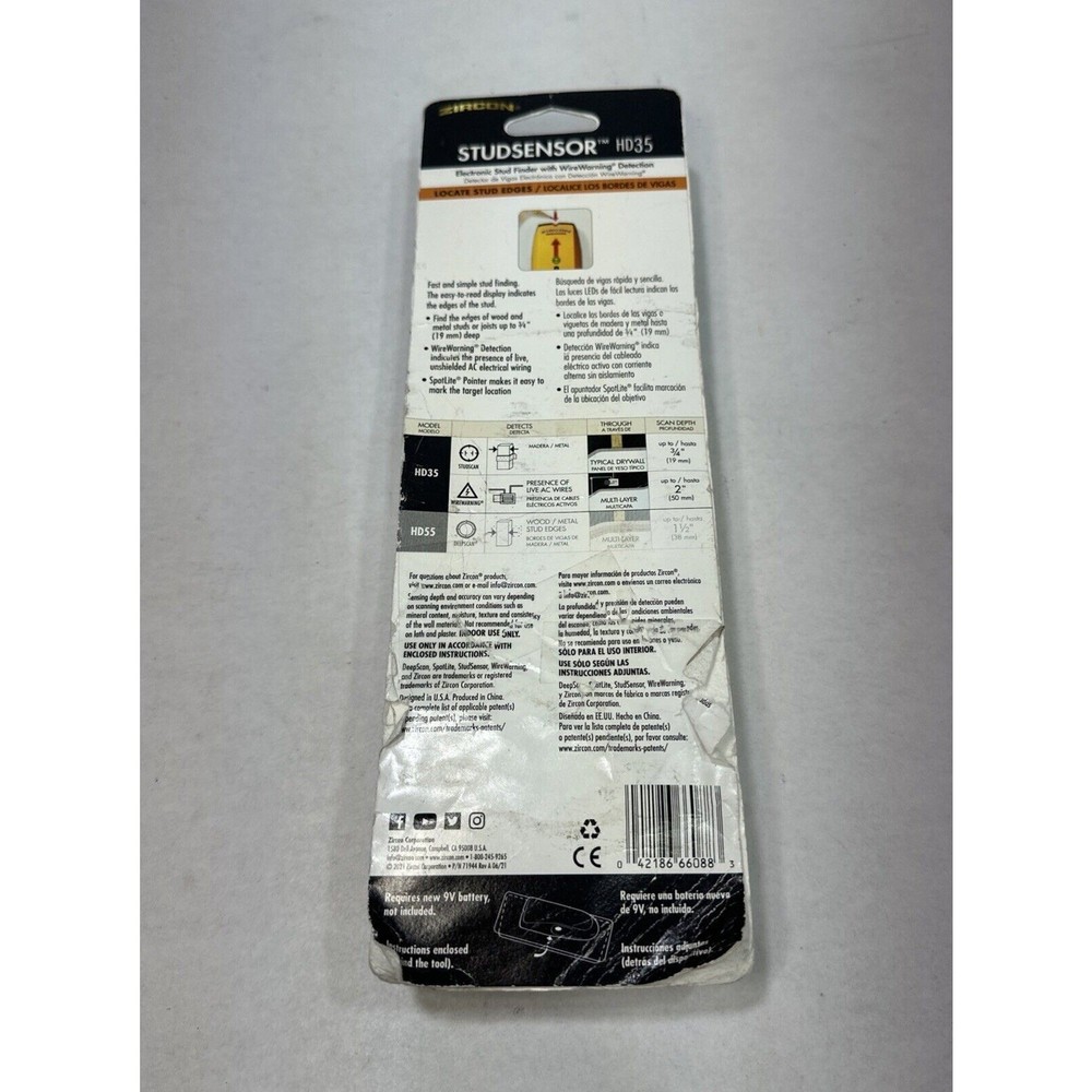 Zircon StudSensor Stud Finder HD35