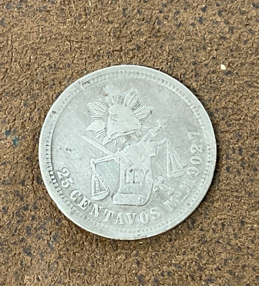 1874  Mexico 25 Centavos