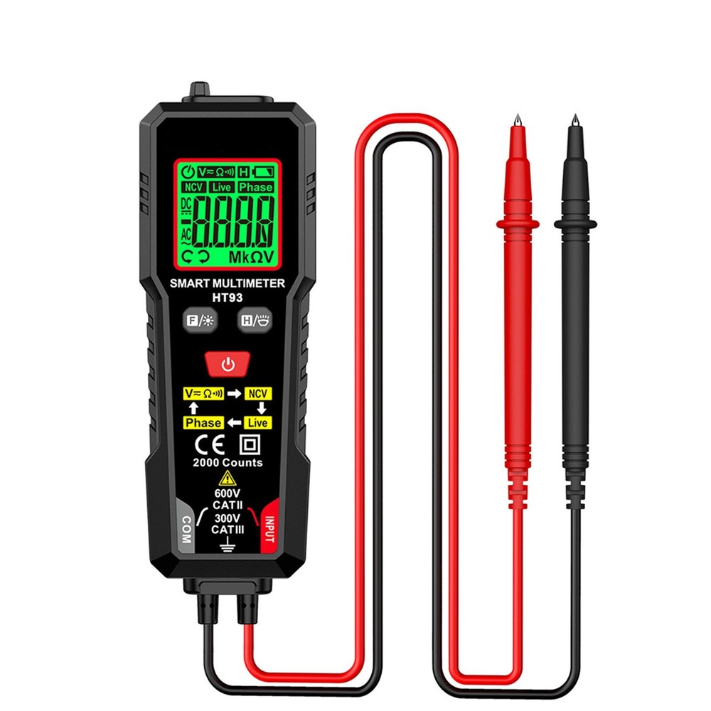 Handheld HT93 Multimeter with LED Flashlight and Auto Shutdown Feature