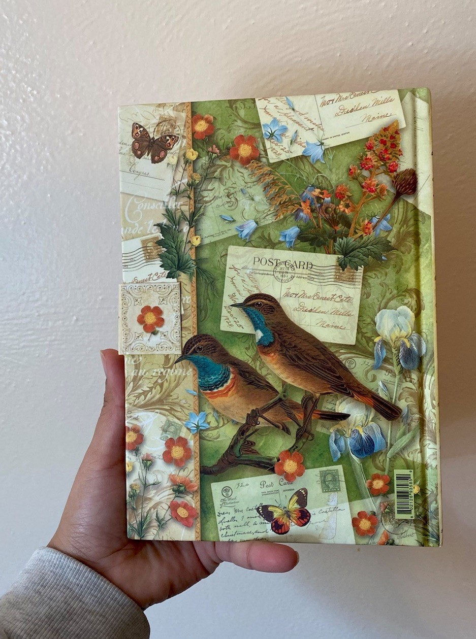 Punch Studio Boutique Brooch Journal Bluethroat Bird & Postcards Diary Notebook