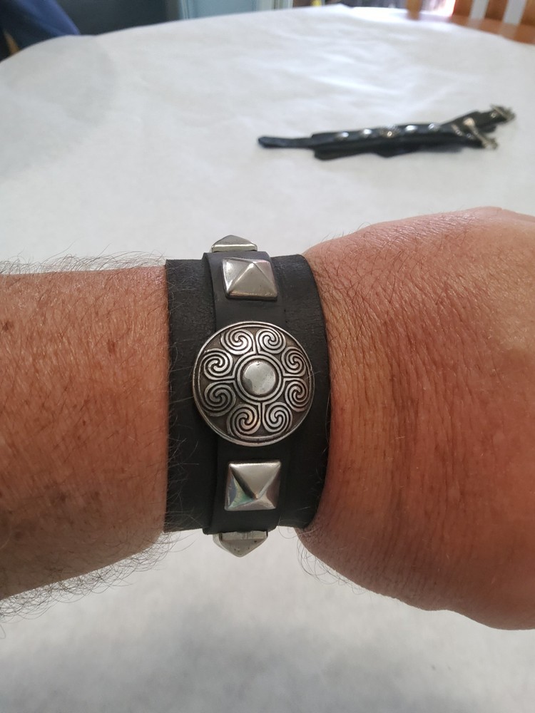 Celtic Inspired Handmade Leather Wristband