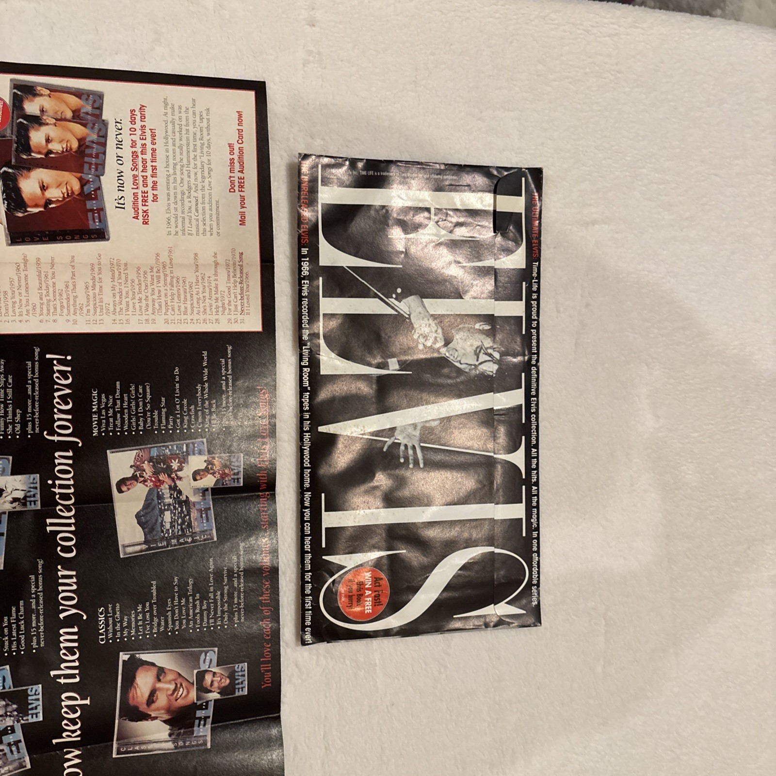 ELVIS POSTER 26" X 16 " YEAR 1999 TIME LIFE MUSIC POSTER w original mailer