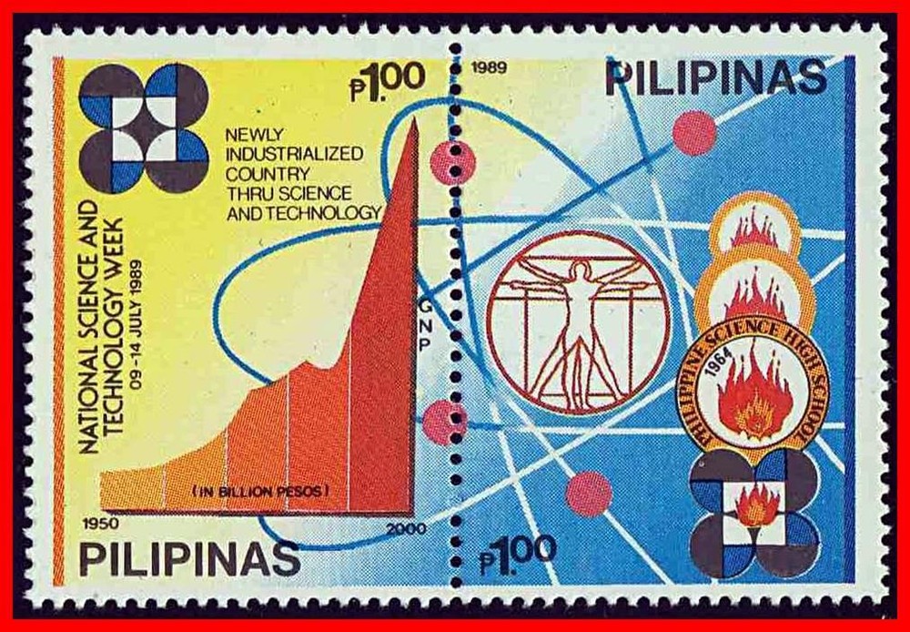 PHILIPPINES 1989 science & technology  SC#2003-04 MNH leonardo (NP-1)