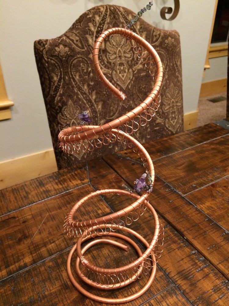 copper spiral earring holder - large