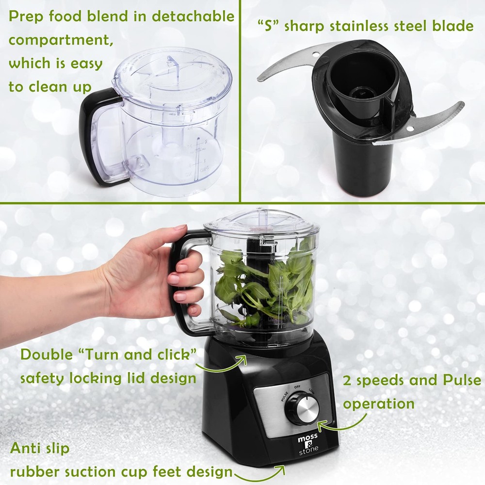 3 Cup Mini Food Processor Strong Vegetable Chopper for Dicing Chopping Mincin...