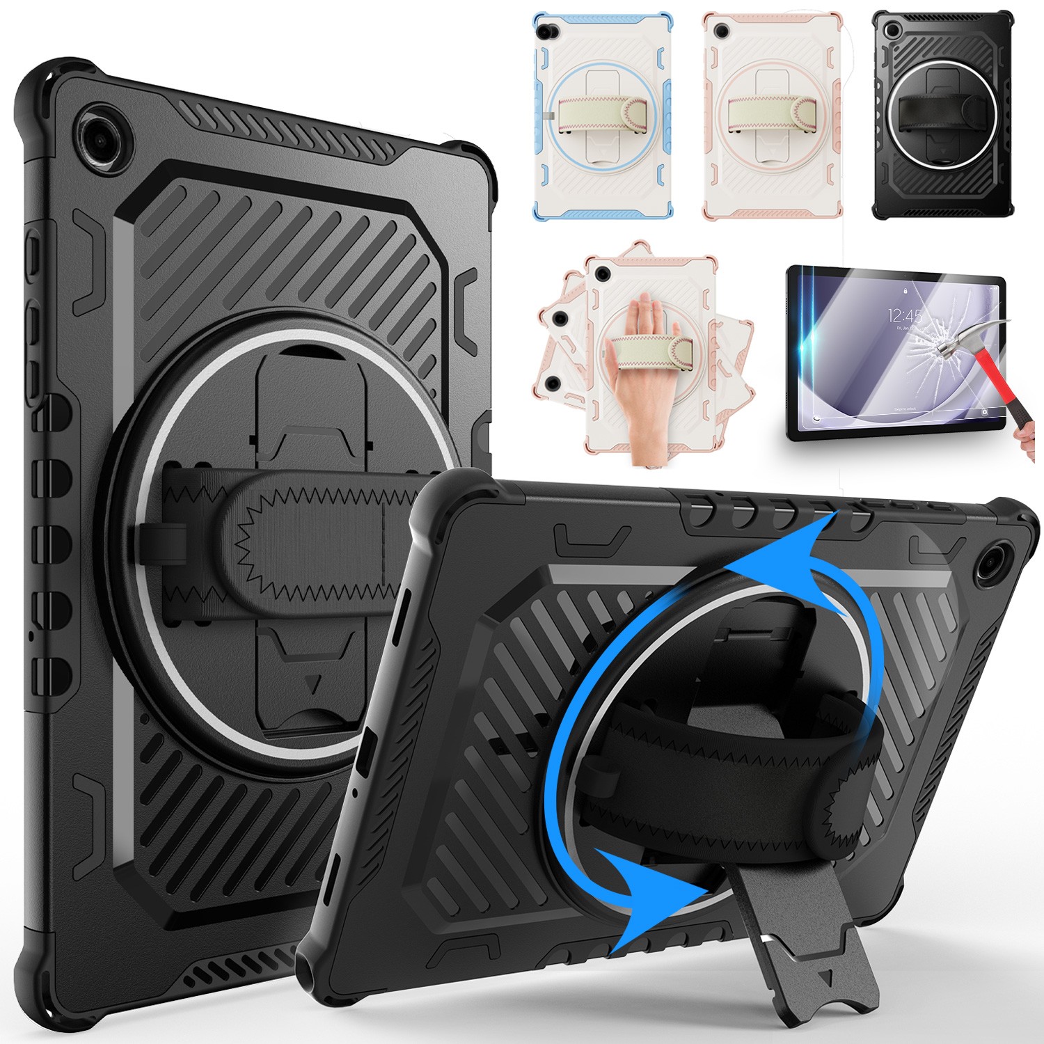 360° Rotatable Tablet Case Cover For Samsung Galaxy Tab A11+  Screen Protector