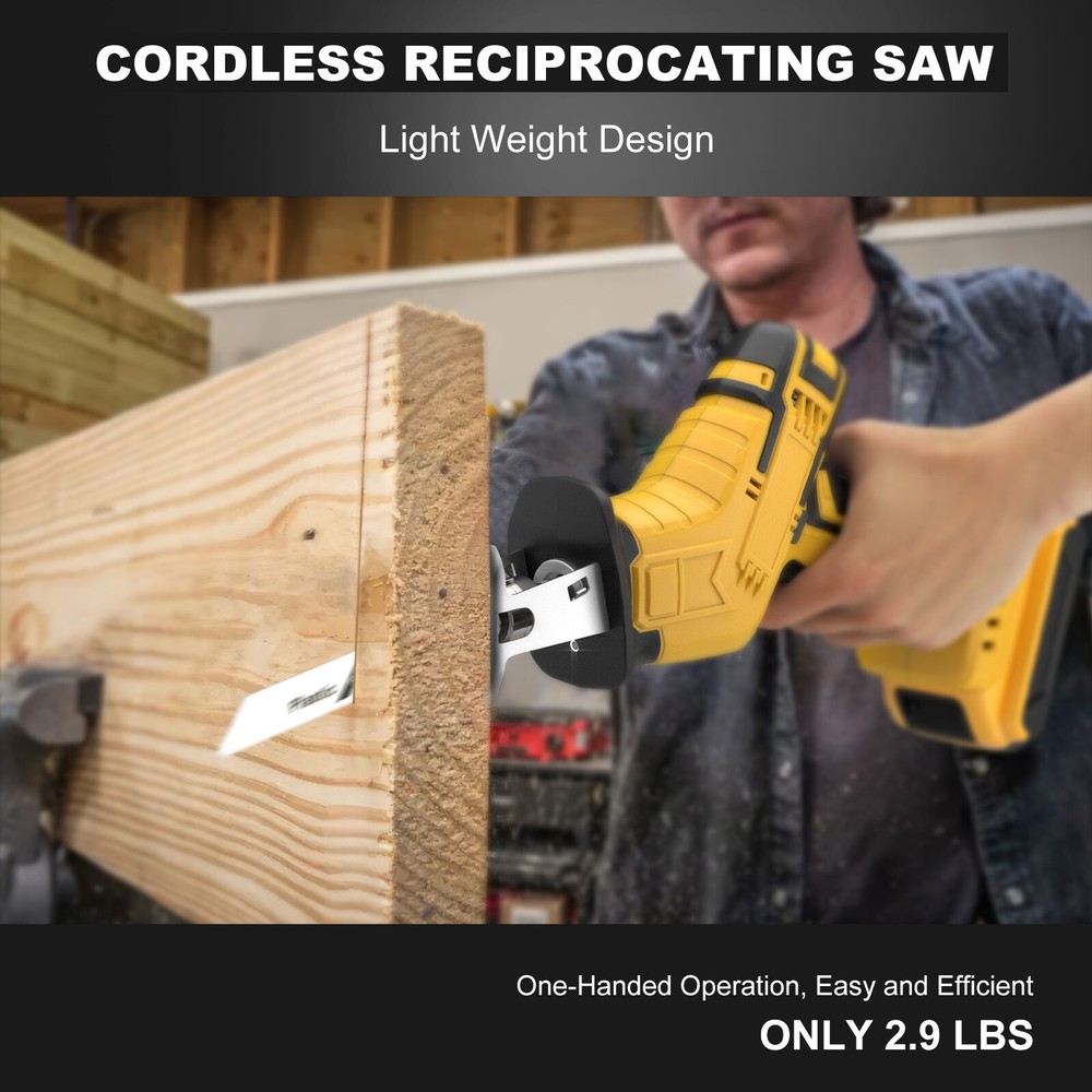 Brushed Cordless Reciprocating Saw for Dewalt 20V Max Variable Speed Tool Only